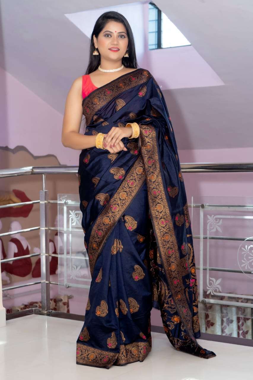 Banarasi Silk Vol 2 Nylon Silk With Zari Weaving Pallu Saree...