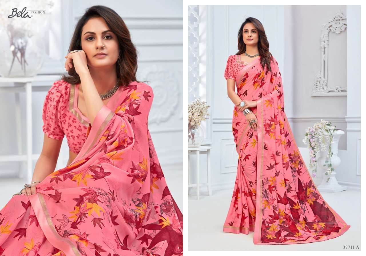 BELA ANGELICA 3 georgette with printed saree collection 01