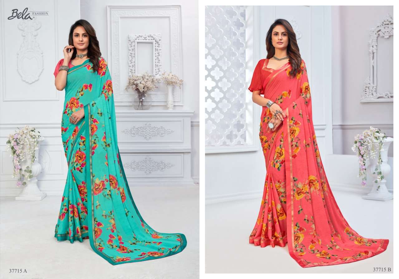 BELA ANGELICA 3 georgette with printed saree collection 09