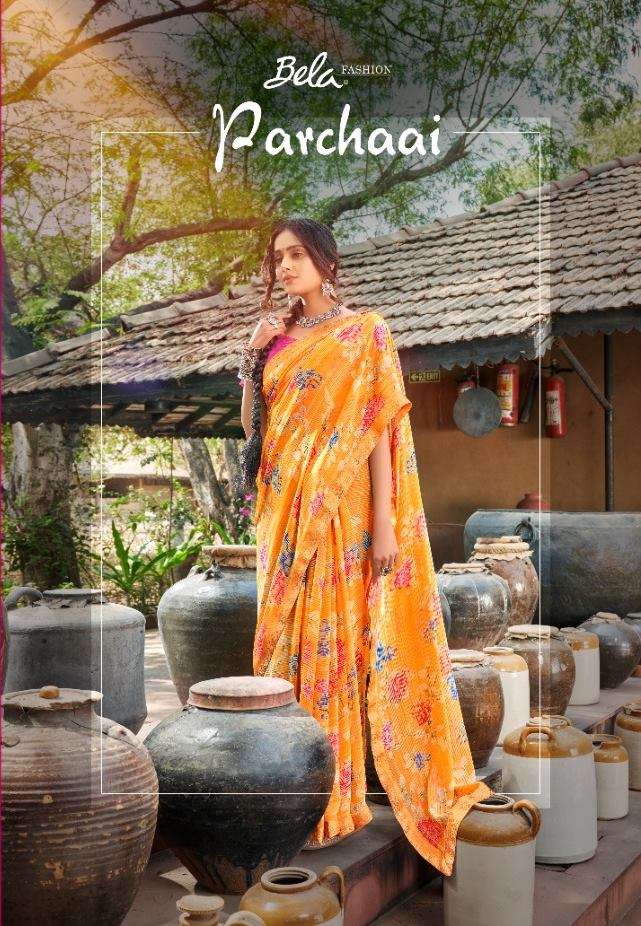 Bela fashion Parchaai Georgette With Printed Sarees Collecti...