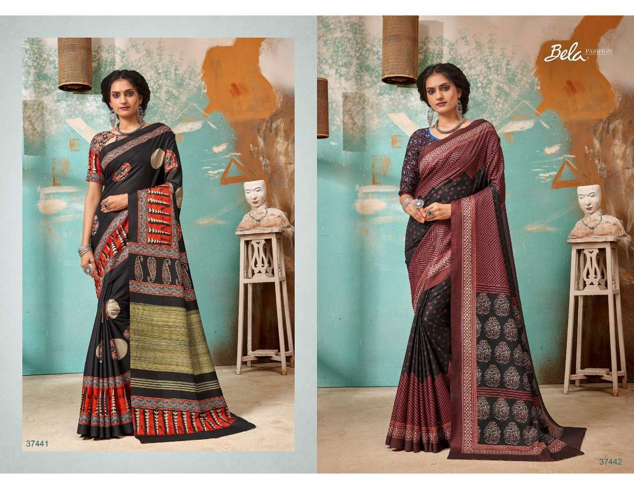 Bela Fashion Tulsi Khadi Silk With Digital Print Sarees Coll...