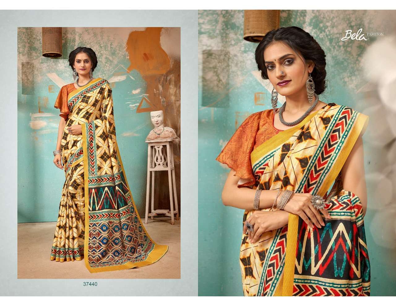 Bela Fashion Tulsi Khadi Silk With Digital Print Sarees Coll...