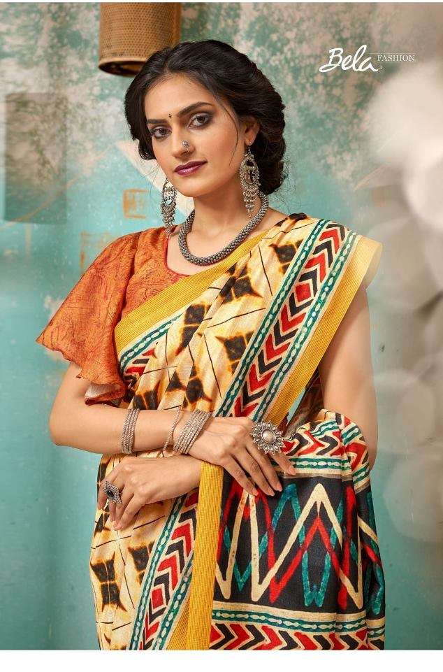 Bela fashion Tulsi Khadi Silk With Digital Print Sarees Coll...
