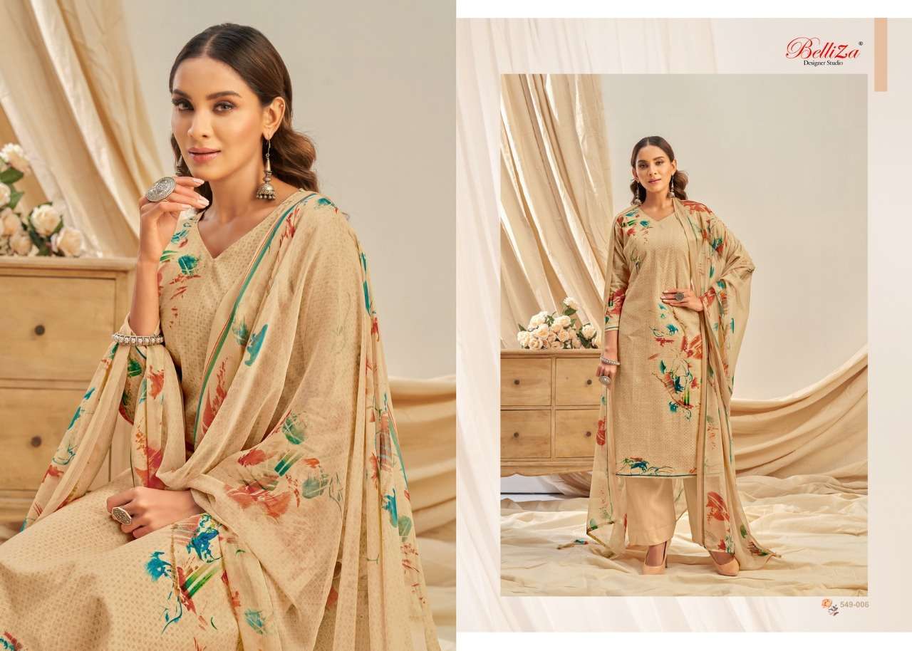Belliza Designer Studio Rukhsar Cotton Linen With Digital Pr...