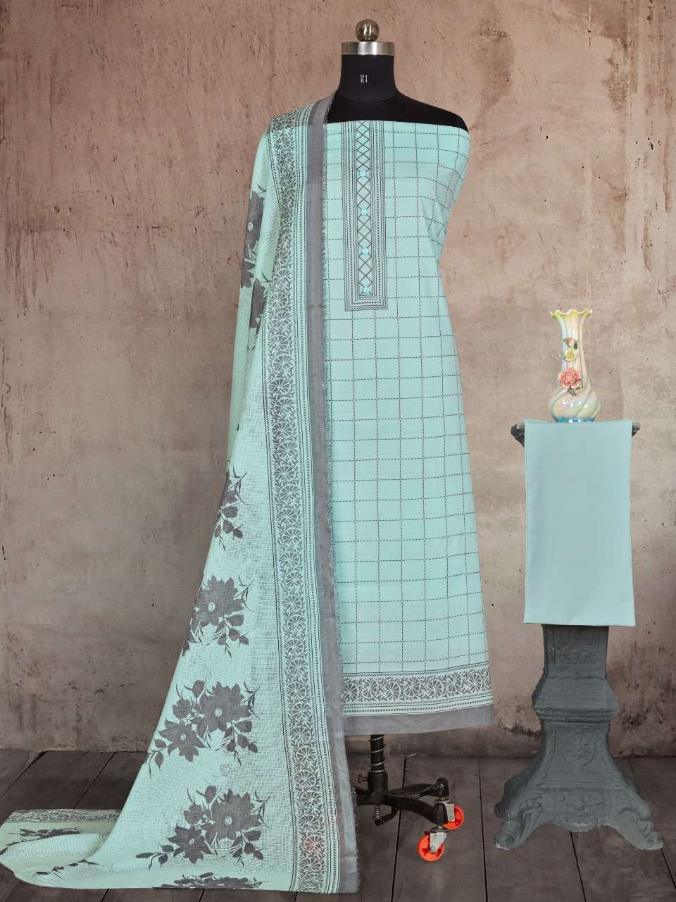 BIPSON KOTA QUEEN 1449 COTTON PTINT WITH WORK DRESS MATERIAL...