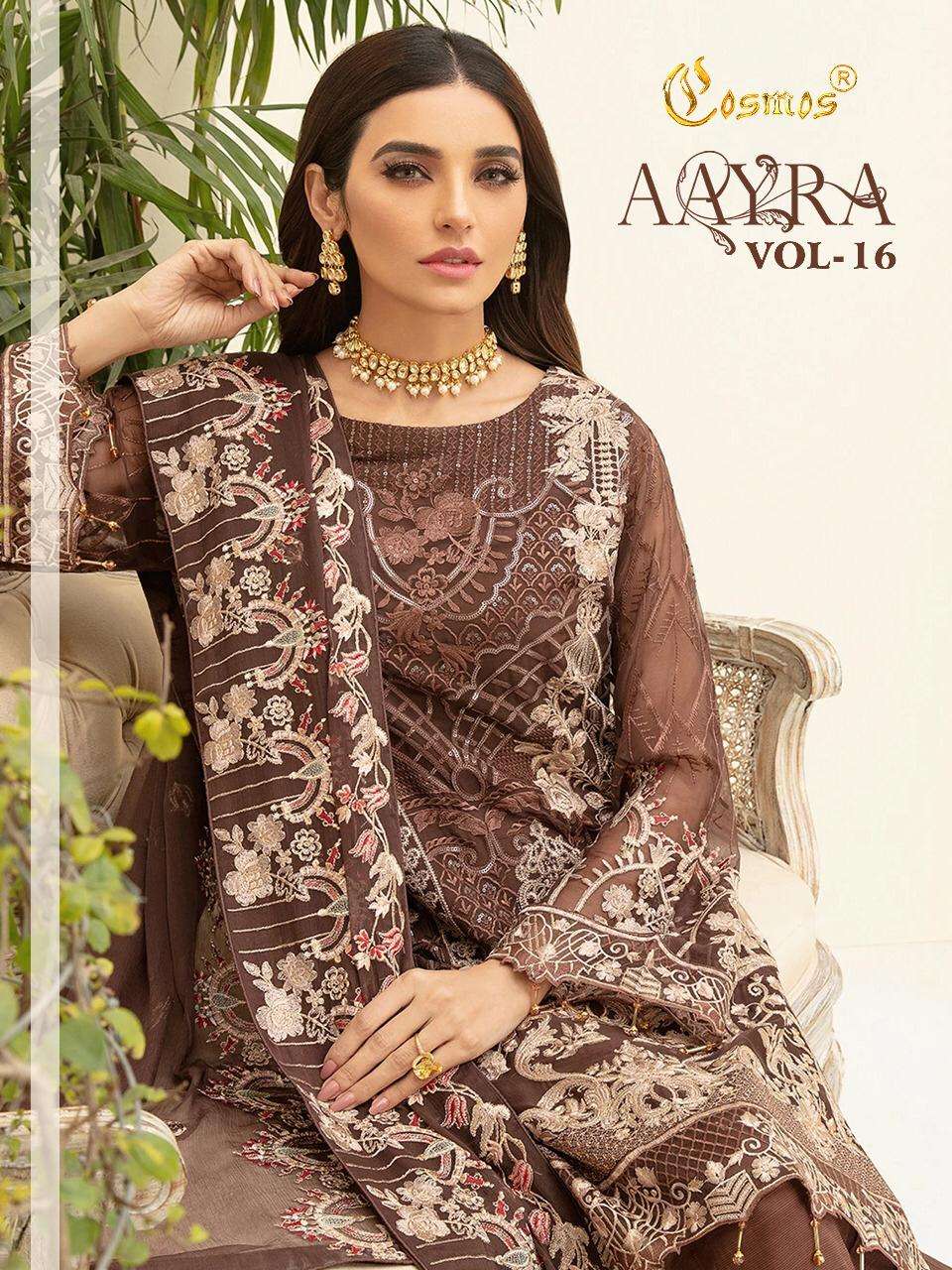 Cosmos Aayra Vol 16 Faux Georgette Net With Embroidery Work ...