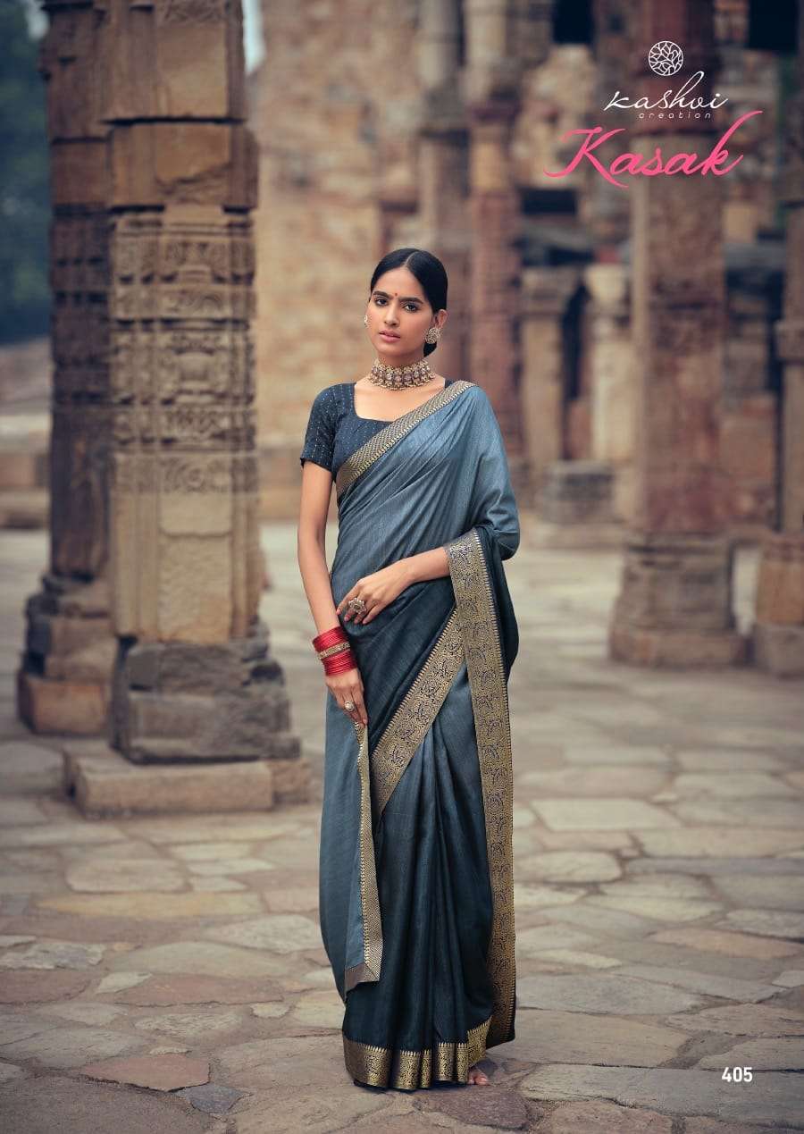 Kashvi Creation Kasak Vichitra Silk With Lace Sarees Collect...