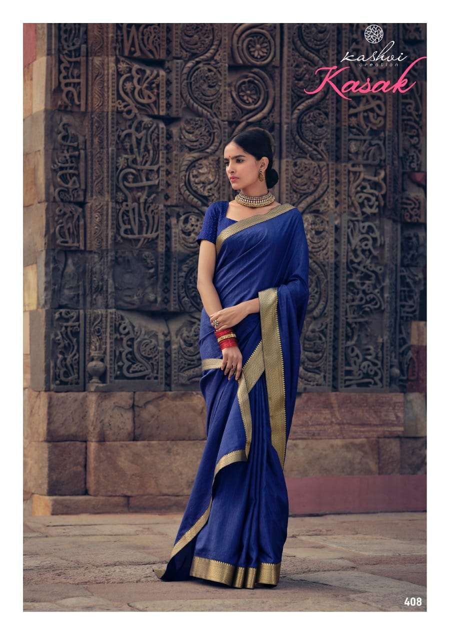 Kashvi Creation Kasak Vichitra Silk With Lace Sarees Collect...