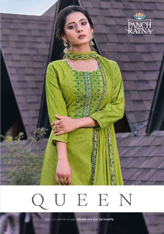 KESSI FABRICS PANCH RATNA QUEEN SOFT COTTON PRINT WITH SEQUE...