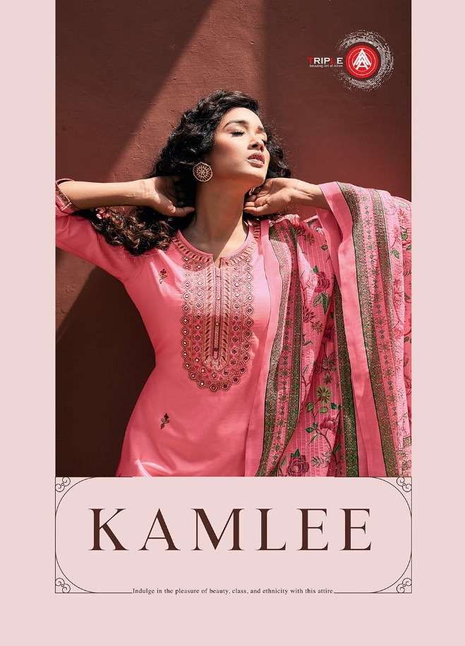 Kessi fabrics Triple A Kamlee Jam Silk With Embroidery Work ...