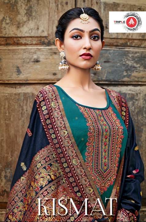 Kessi fabrics Triple A Kismat Jam Silk Embroidery With Swaro...