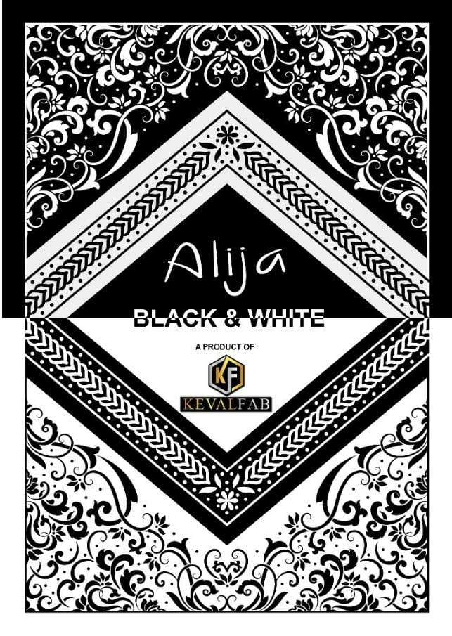 KEVAL FAB ALIJA BLACK AND WHITE COTTON PRINTED DRESS MATERIA...