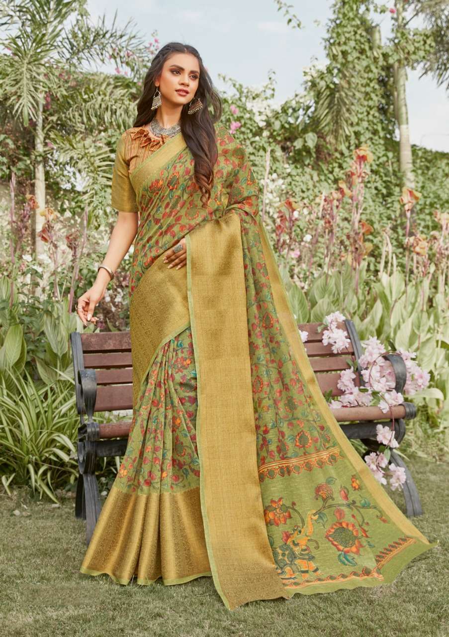  Linen silk with digital print saree collection 05