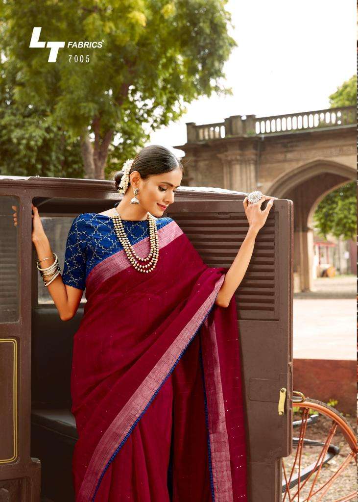 lt ananta linen silk with sequence border saree collection 0...