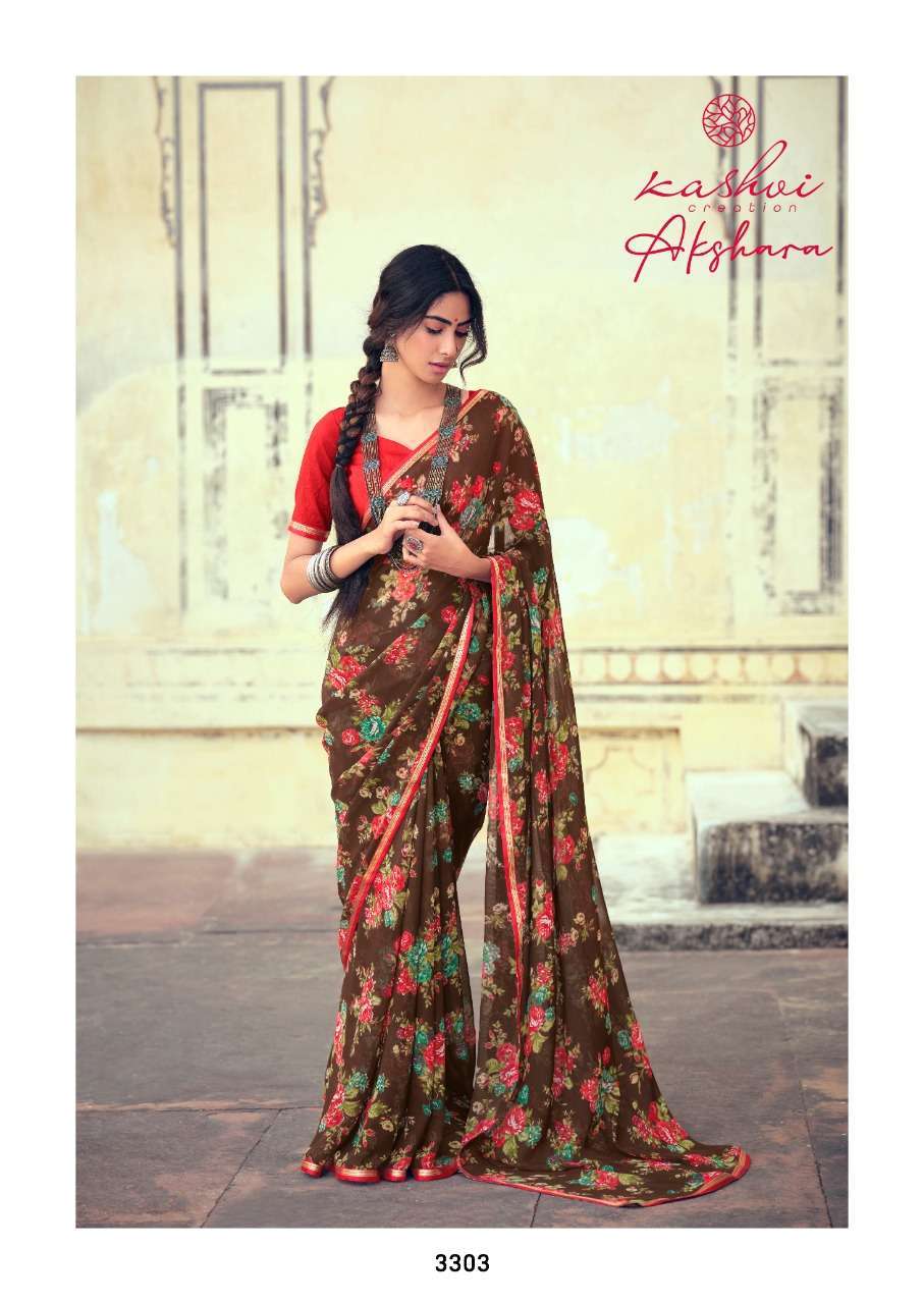 Lt Fabrics Kashvi Akshara Chiffon Printed Regular Wear Saree...