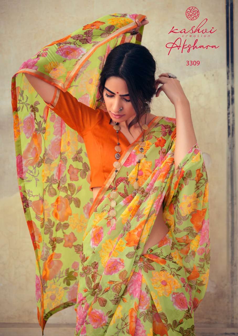 Lt Fabrics Kashvi Akshara Chiffon Printed Regular Wear Saree...