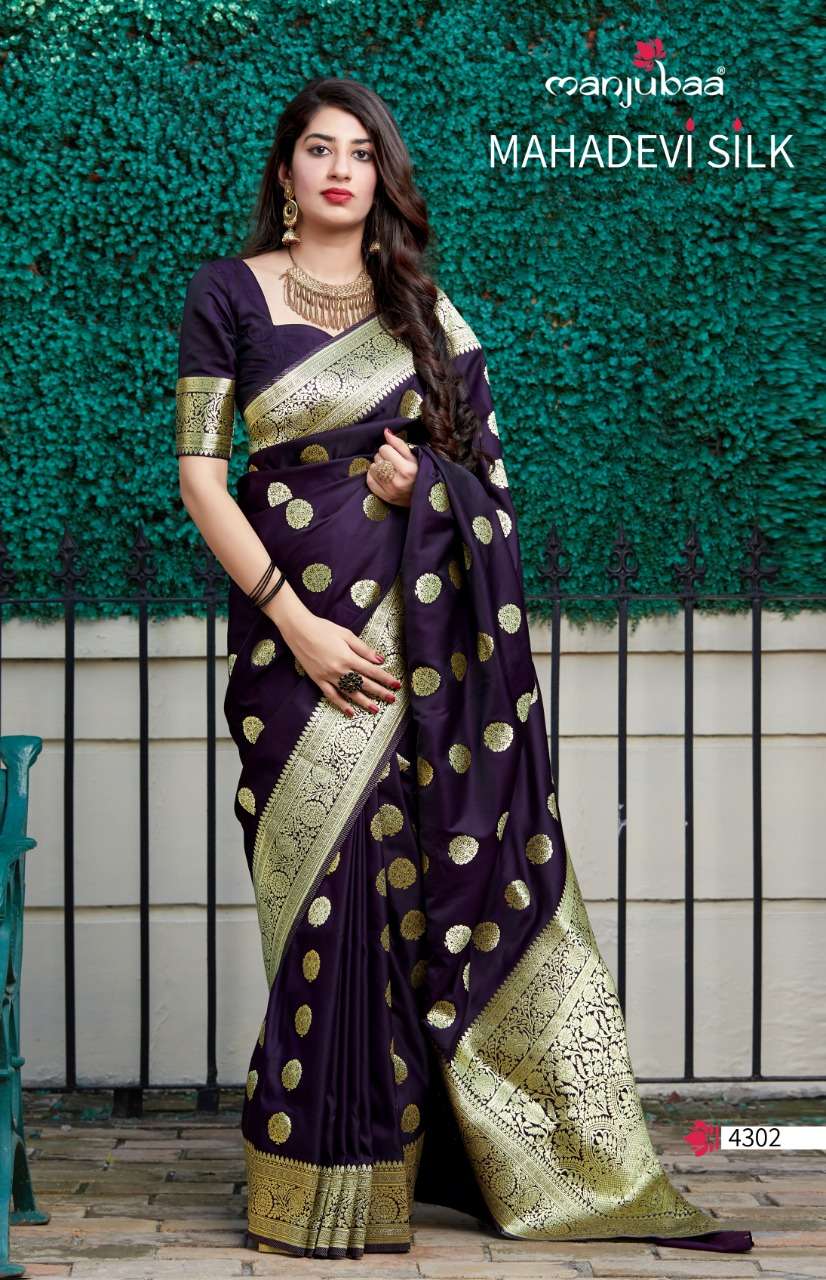 Manjubaa 4300 series soft silk saree collection 02