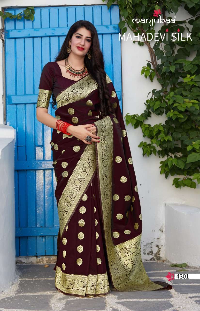 Manjubaa 4300 series soft silk saree collection 03