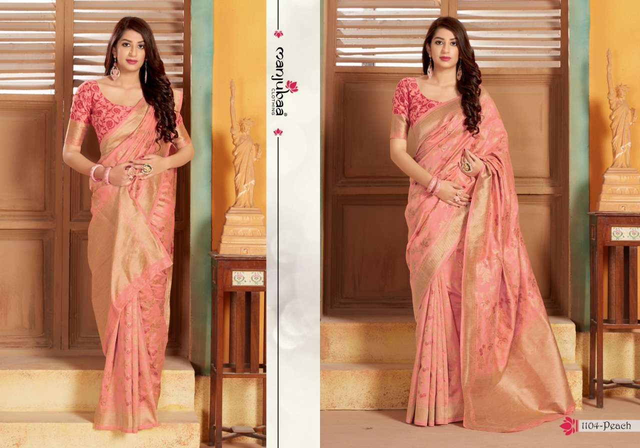 Manjubaa Clothing 1104 Colors soft silk party wear saree 02