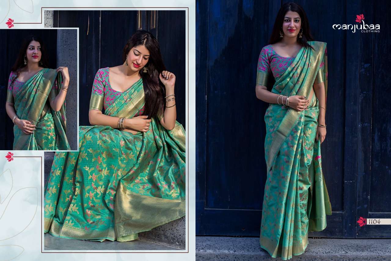 Manjubaa Clothing 1104 Colors soft silk party wear saree 04