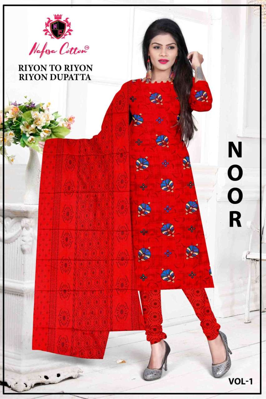 Nafisa Cotton Noor rayon Printed Regular Wear Dress Material...