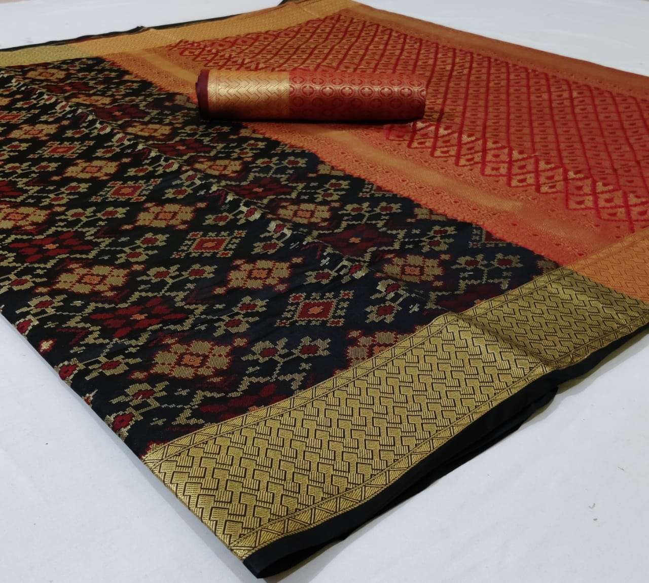 Patola Sarees Vol 1 Banarasi Patola Print With Zari Weaving ...