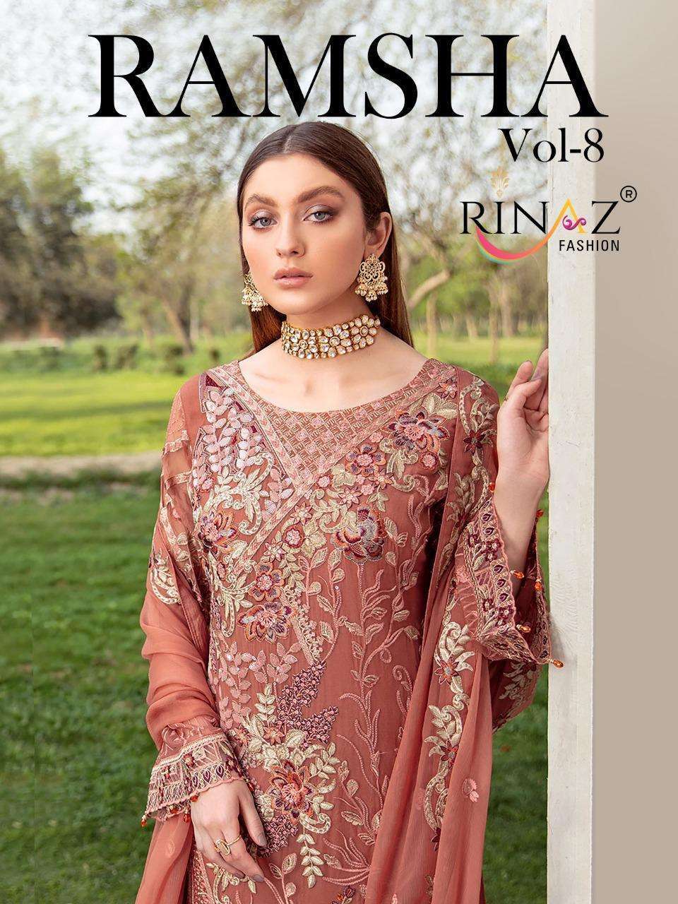 Rinaz Fashion Ramsha vol 8 Faux Georgette With Embroidery Wo...