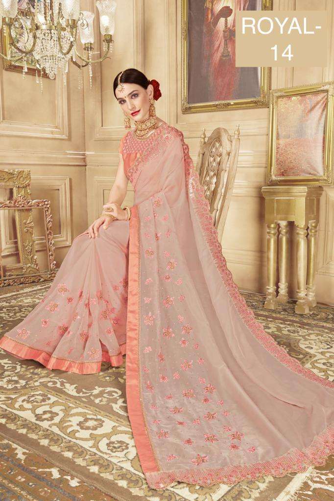  ROYAL fancy party wear saree collection 04