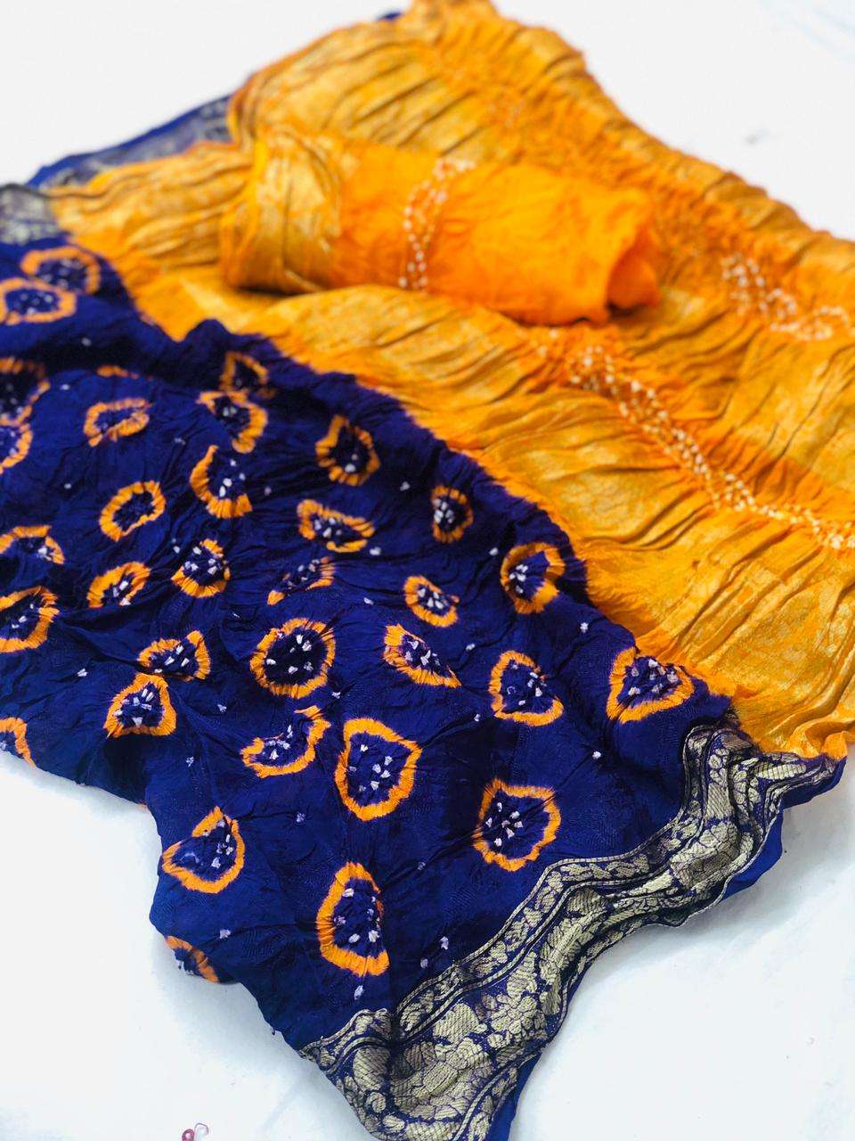 Ruvani Silk Viscose Bandheni Print Sarees Collection 02
