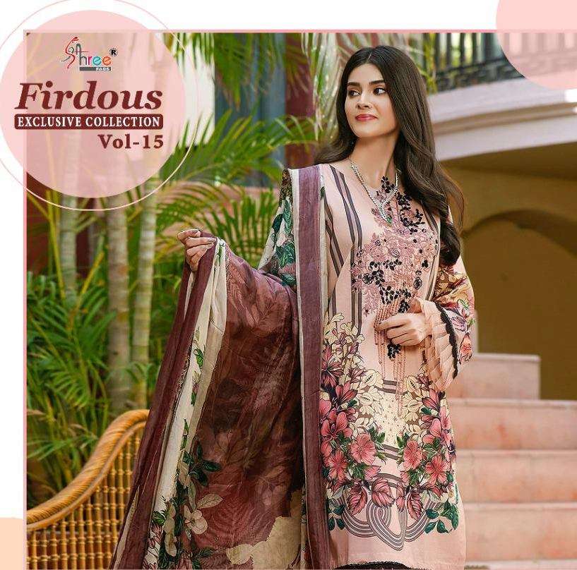 SHREE FAB FIRDOUS EXCLUSIVE COLLECTION VOL 15 PURE LAWN PRIN...