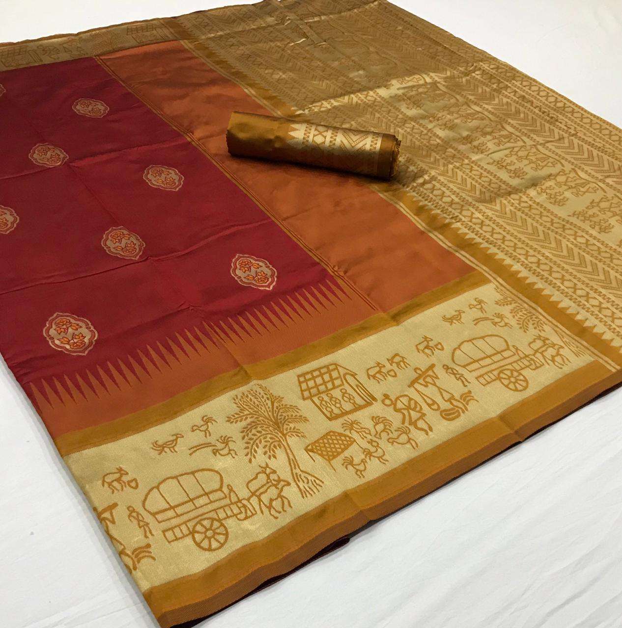 soft silk with Weaving Butta With Weaving Border saree colle...