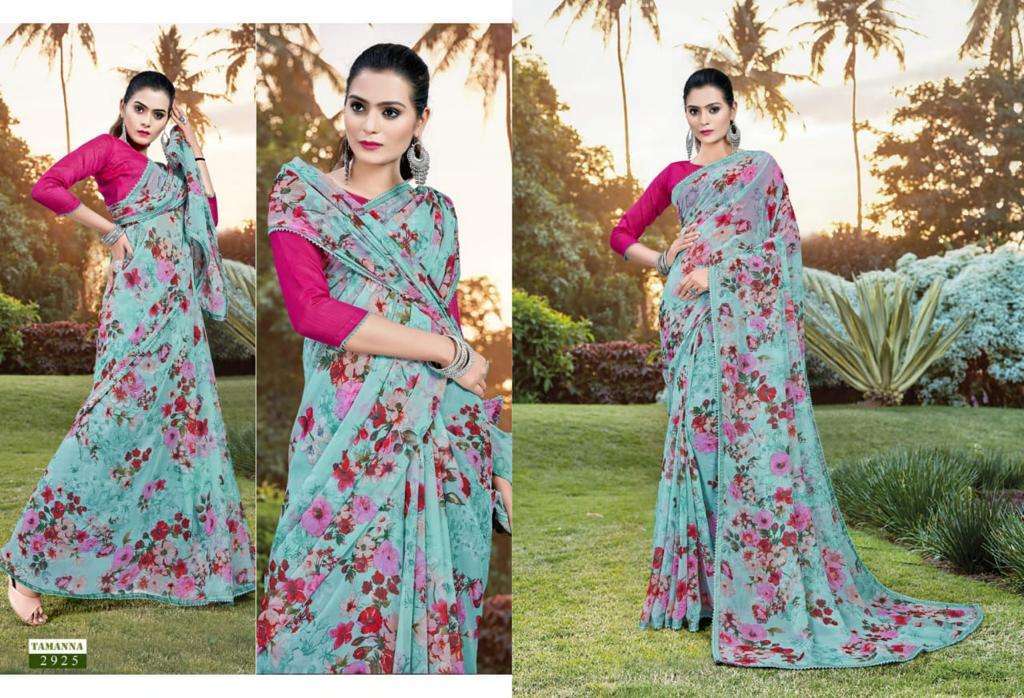 Tamanna georgette with printed regular wear saree collection...