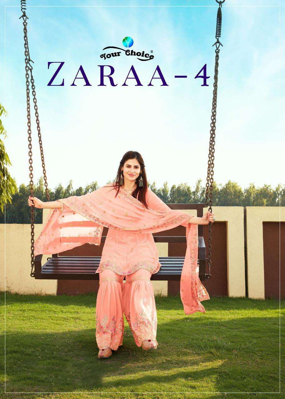 Your Choice Zaraa Vol 4 Georgette With Embroidery Work Shara...