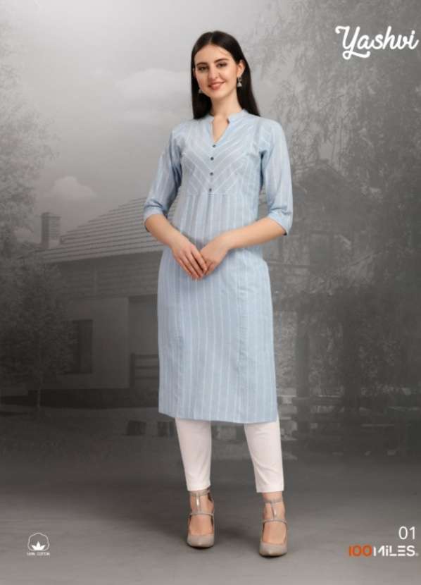 100 Miles Yashvi Cotton Regular Wear Kurtis collection