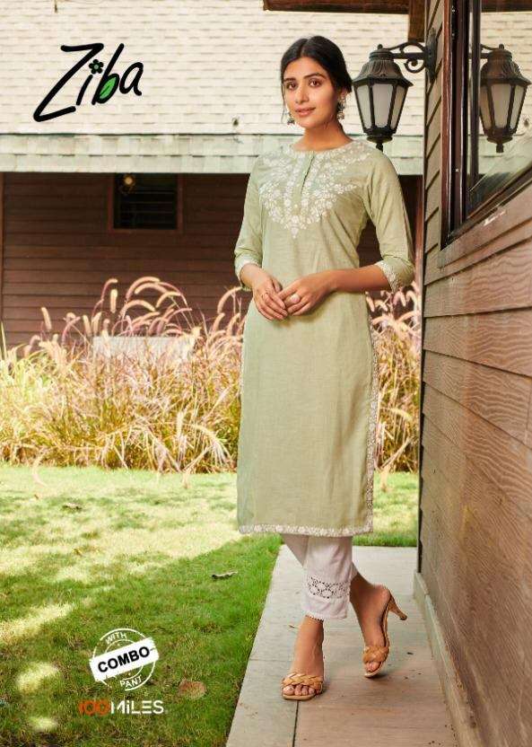 100 Miles Ziba Cotton linen With Embroidery Work Kurti with ...