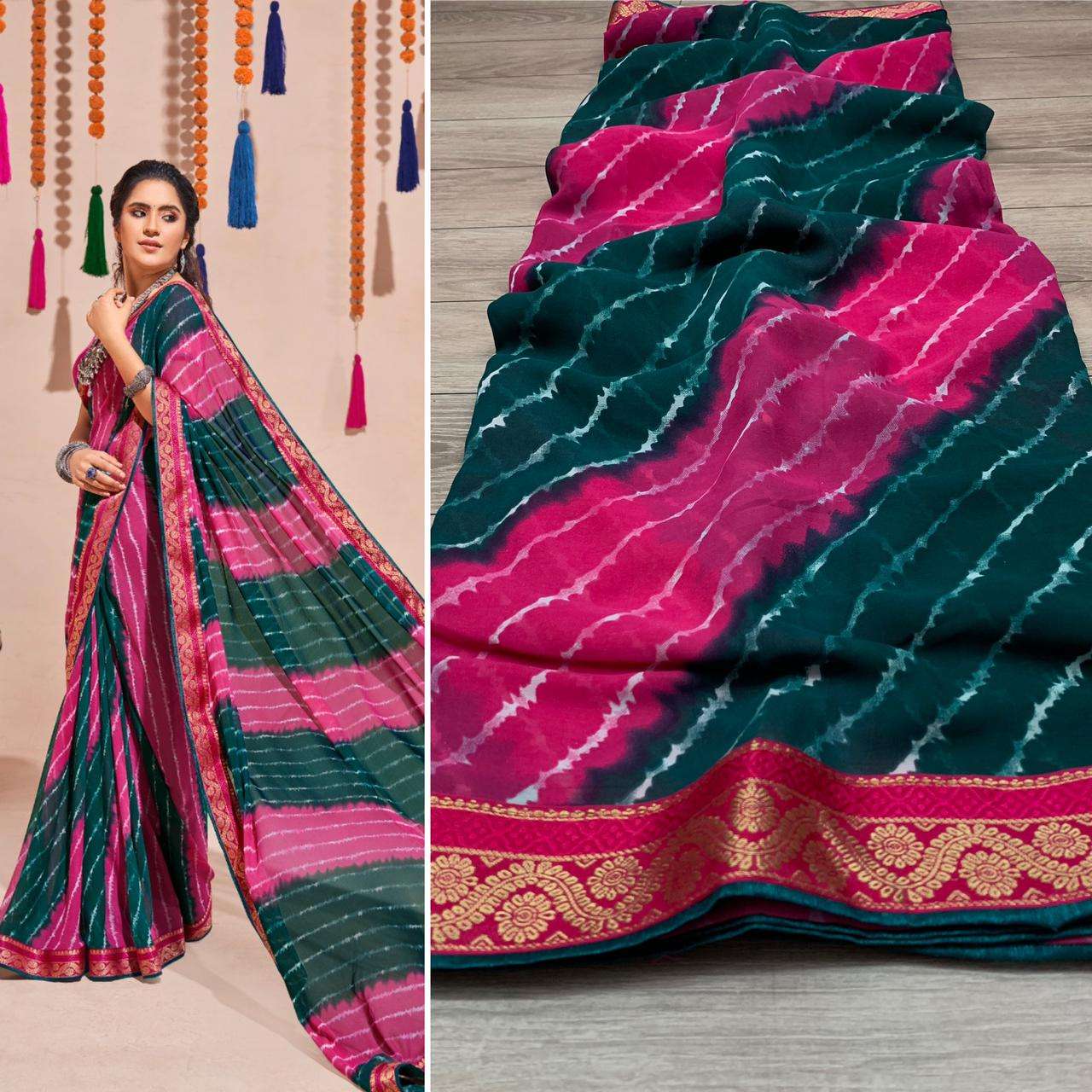 Aalya GEORGETTE WITH  FANCY BORDER SAREE COLLECTION 04