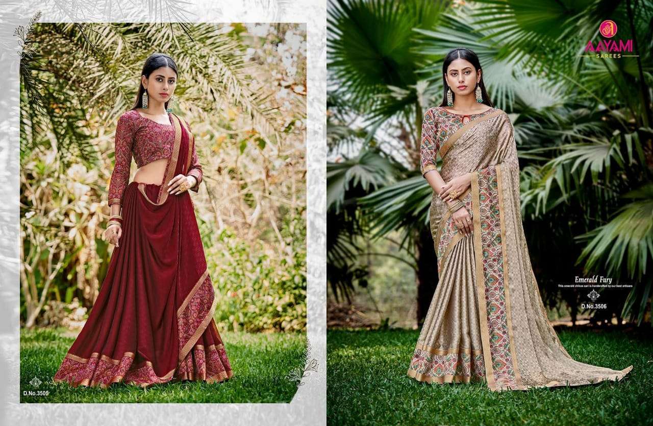 Aalya GEORGETTE WITH  FANCY BORDER SAREE COLLECTION 0512