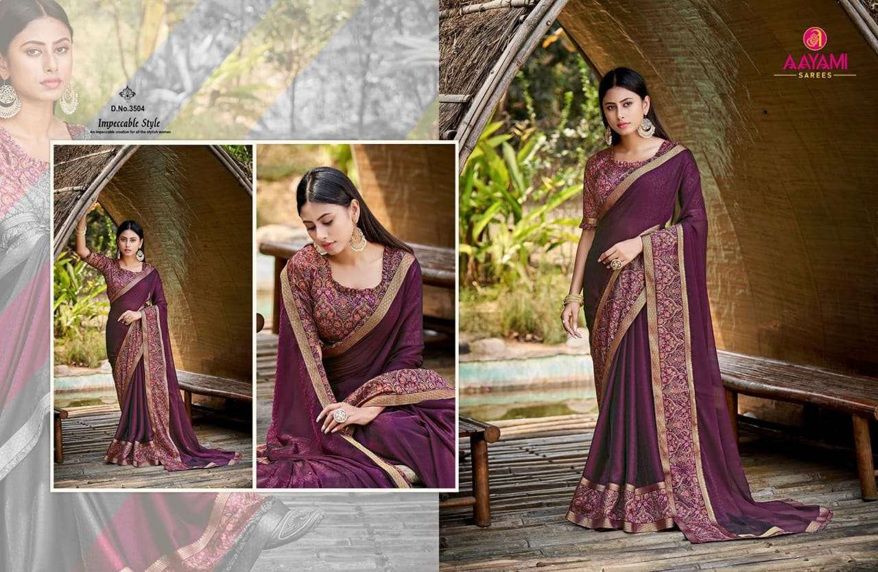 Aalya GEORGETTE WITH  FANCY BORDER SAREE COLLECTION 059