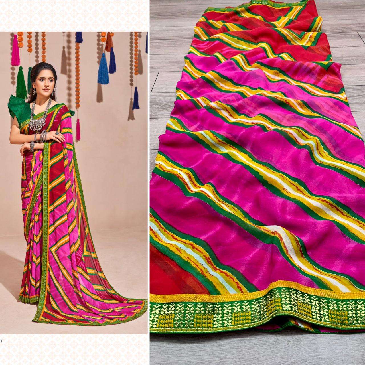 Aalya GEORGETTE WITH  FANCY BORDER SAREE COLLECTION 07