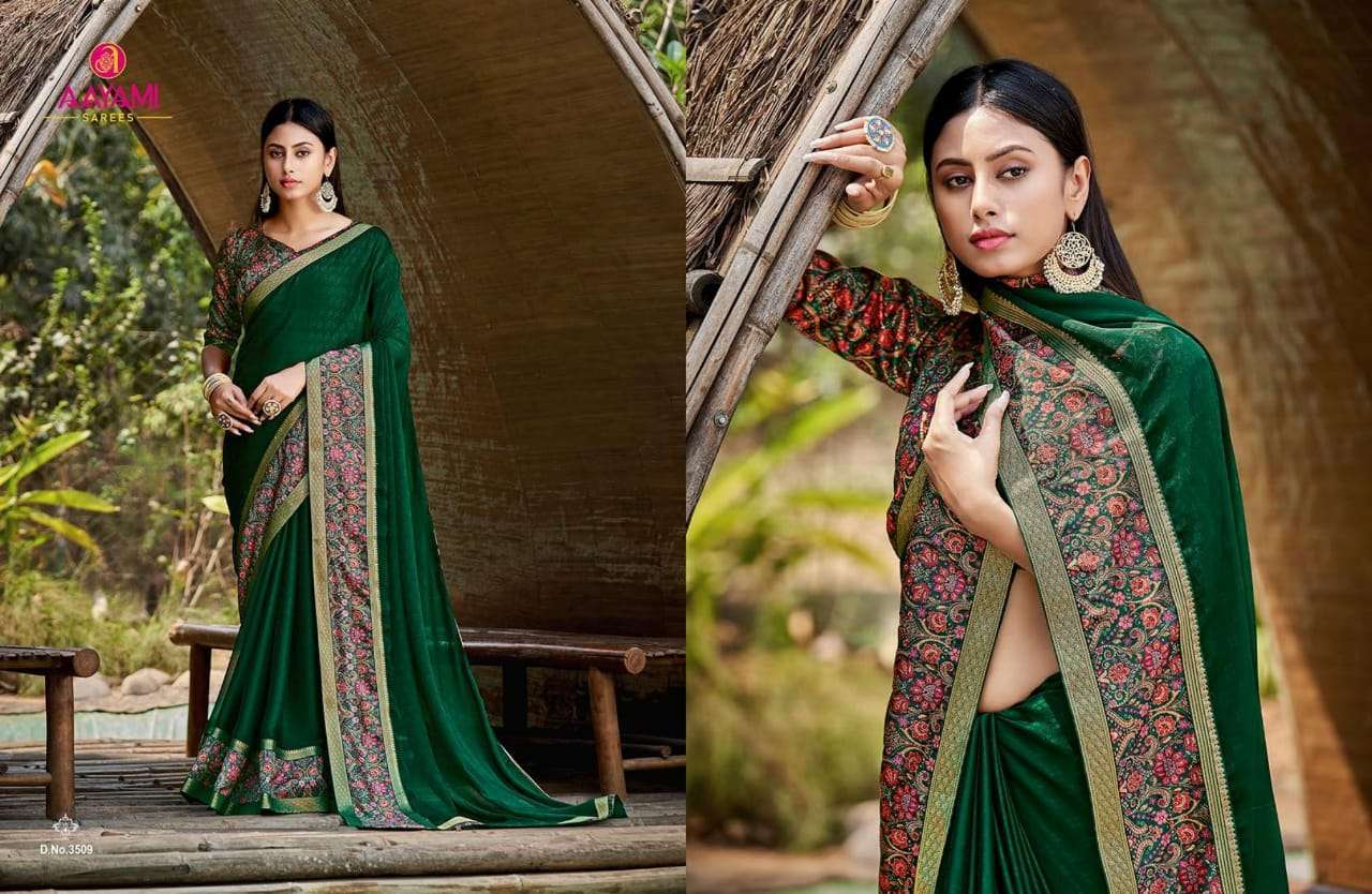 Aalya GEORGETTE WITH  FANCY BORDER SAREE COLLECTION 089