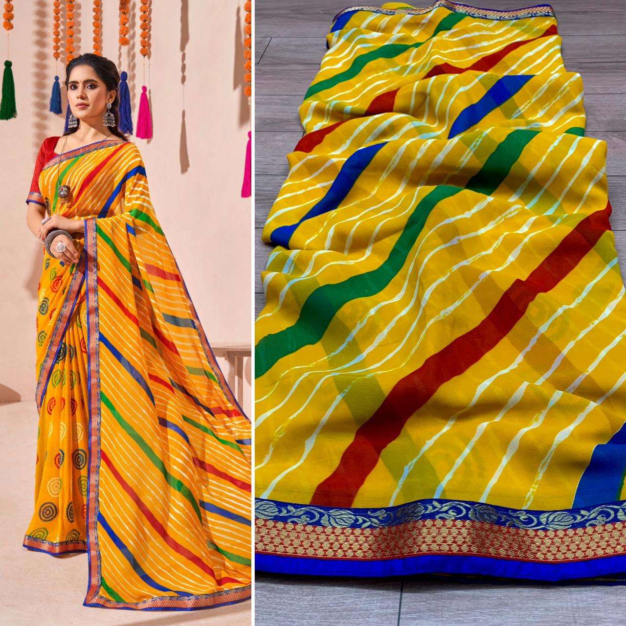 Aalya GEORGETTE WITH  FANCY BORDER SAREE COLLECTION