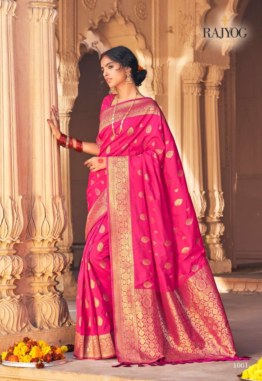 Aasmaan Silk Pure Silk Weaving Heavy Wedding Wear Sarees Col...