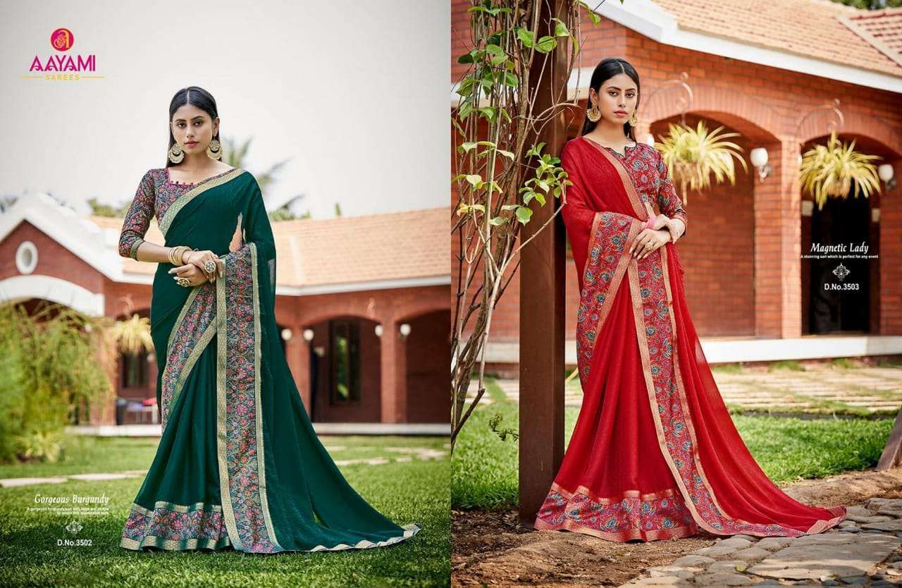 Aayami Sarees Sakshi Fancy Georgette Party Wear Sarees Colle...