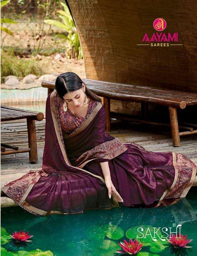 Aayami Sarees Sakshi Fancy Georgette party Wear Sarees colle...