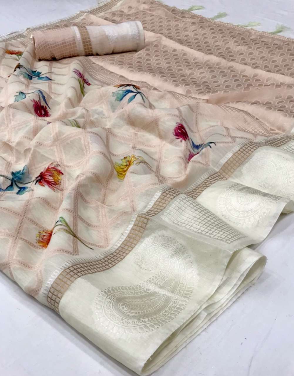 AISHA SILK SOFT COTTON WITH DIGITAL PRINT SAREE COLLECTION 0...