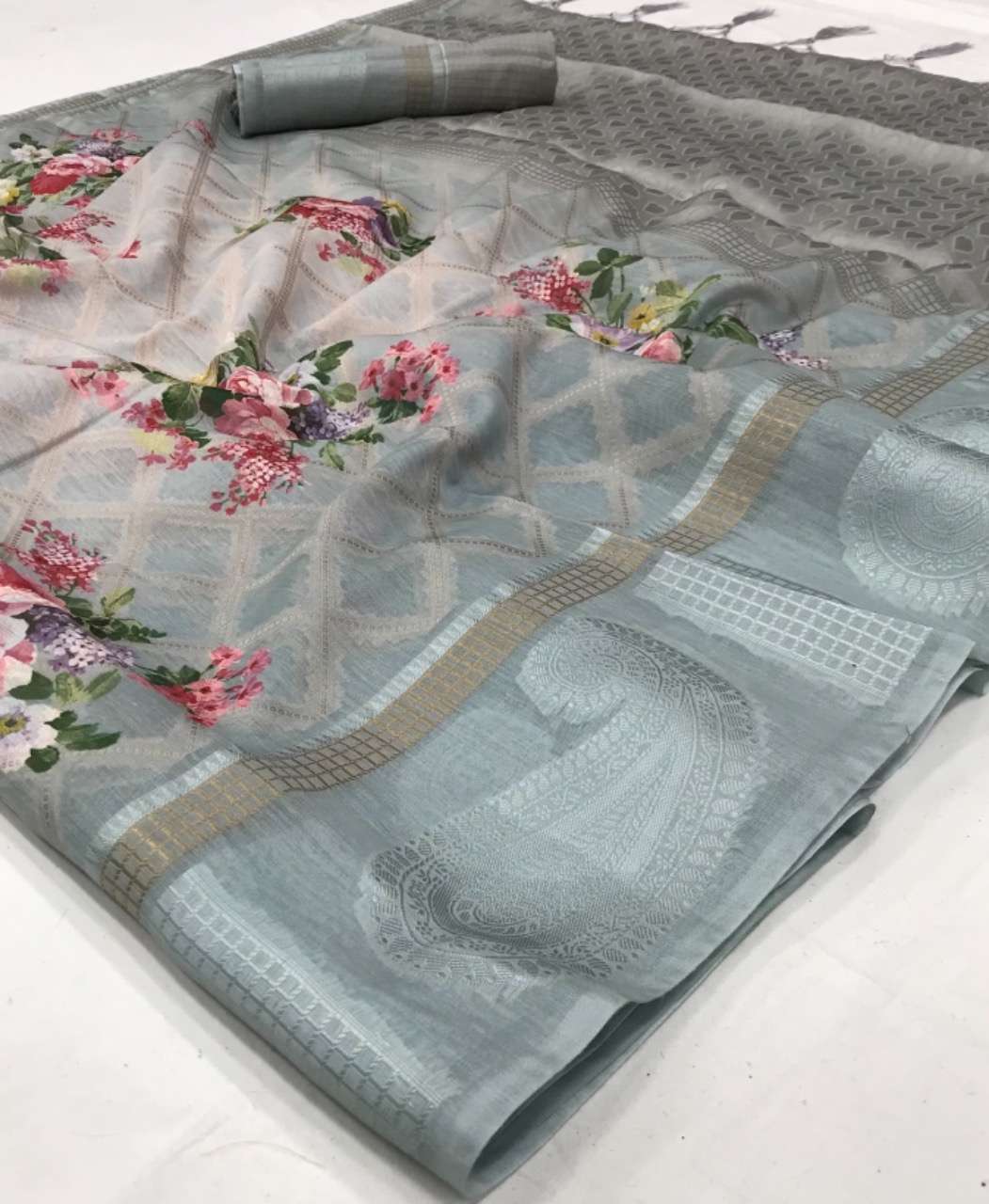 AISHA SILK SOFT COTTON WITH DIGITAL PRINT SAREE COLLECTION 0...