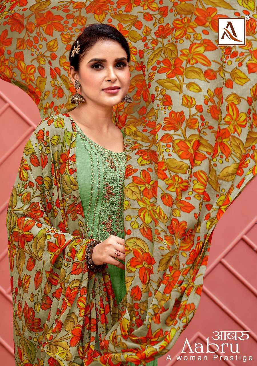 Alok Suits Aabru Pure French Crepe Digital Print Fancy Threa...