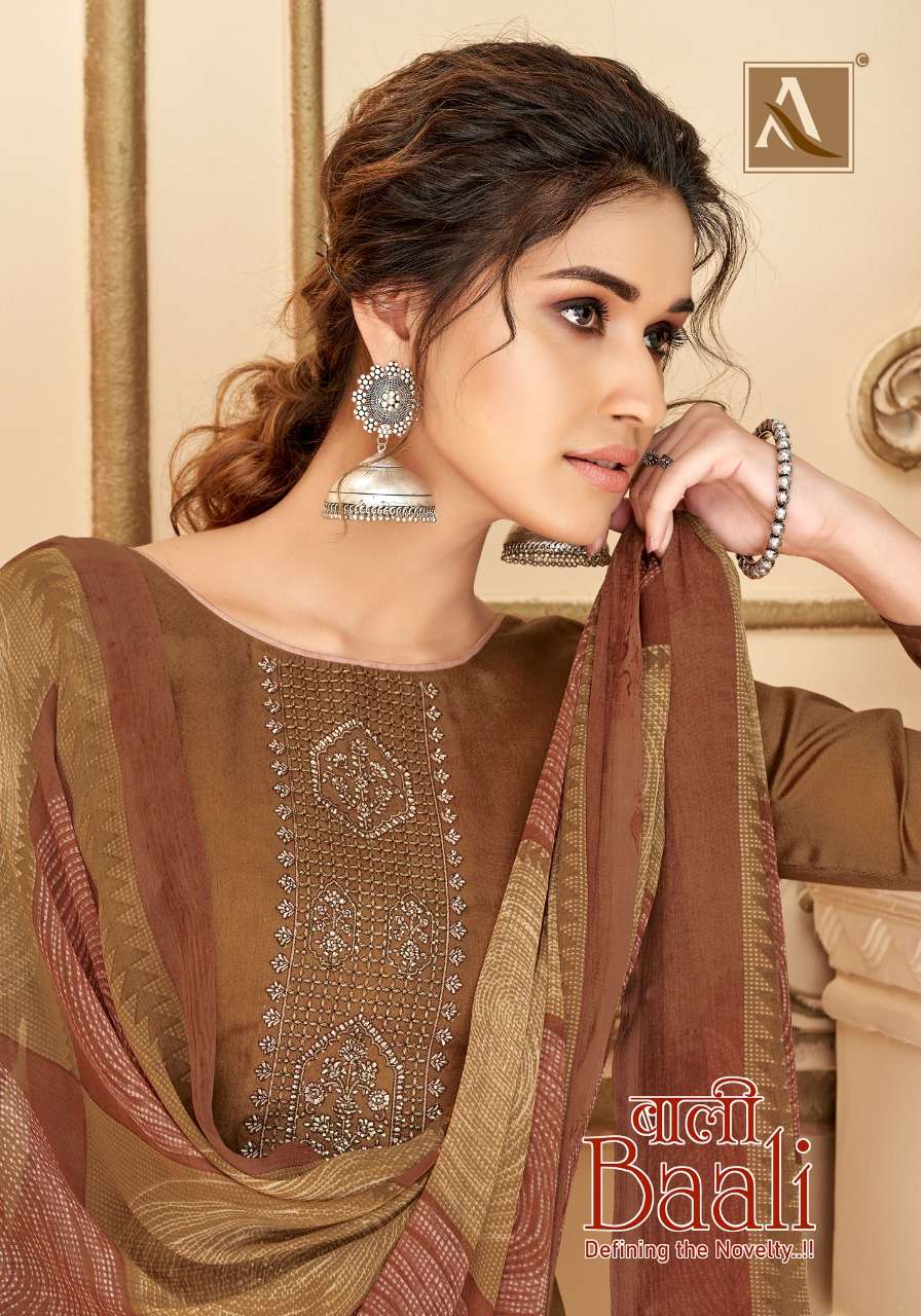 Alok suits Baali Pure jam Digital Print With Fancy Embroider...