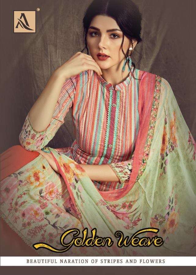 Alok Suits Golden Weave Cotton jari Digital Print Dress Mate...