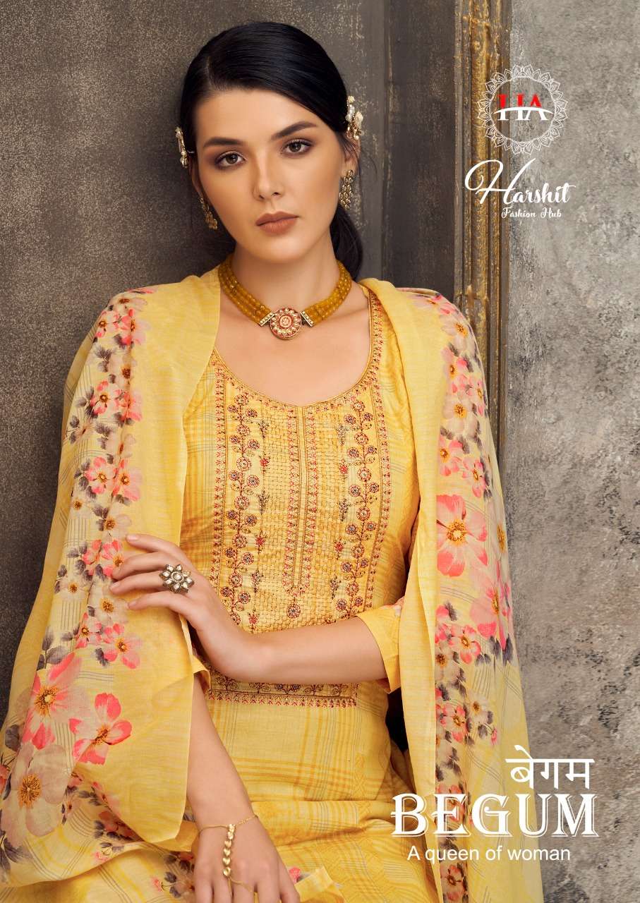 Alok Suits Harshit Begum Cotton Digital print With fancy Emb...